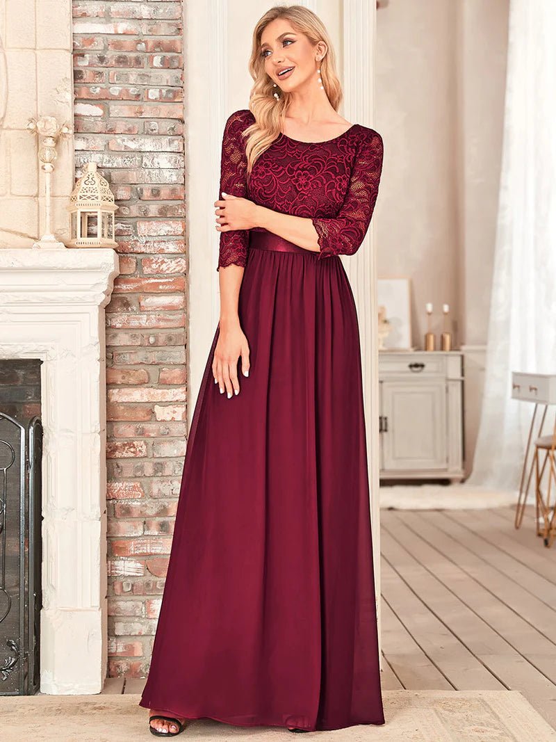 Burgundy long sleeve bridesmaid dresses deals