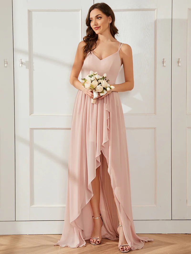 Chiffon ruffle best sale bridesmaid dresses