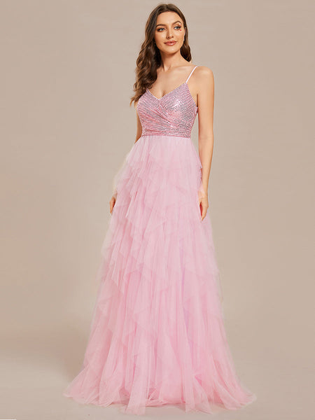 Elegant Pure Sequins Lace Sweetheart Neck Evening Dresses