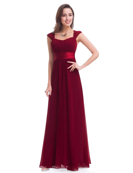 Floor Length Sweetheart Neckline Evening Dresses with Empire Waist