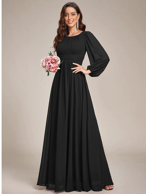 Gray long sleeve hot sale bridesmaid dress