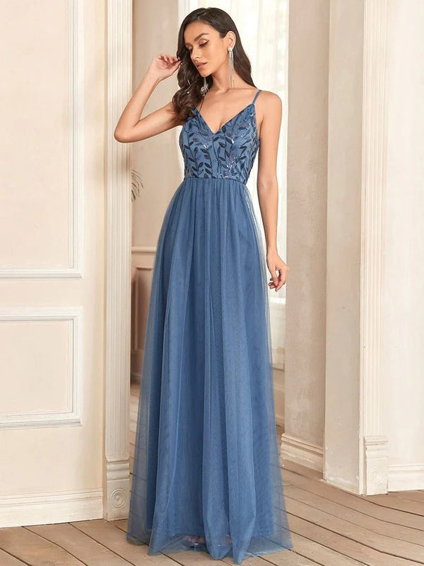 Adorable A Line Silhouette Floor Length Evening Dress - CALABRO®