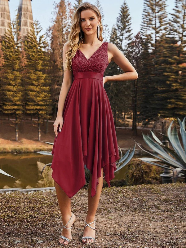 Asymmetrical top formal dresses