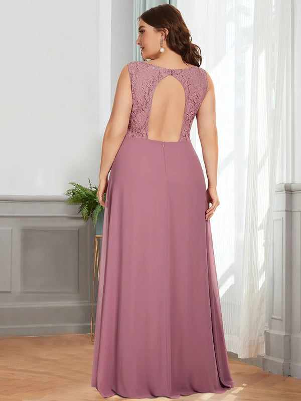 Backless Lace Detail Bridesmaid Dress - CALABRO®