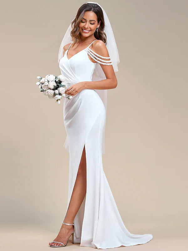 Half suit 2025 half wedding dress