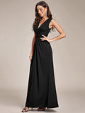 Floor Length Kink Design Pleated Evening Dresses - CALABRO®