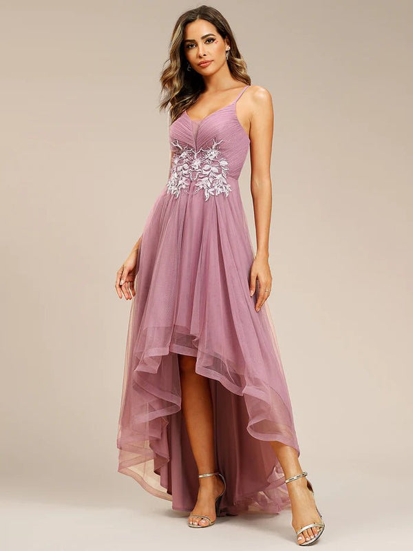 High Low Mesh Appliques Prom Dresses - CALABRO®