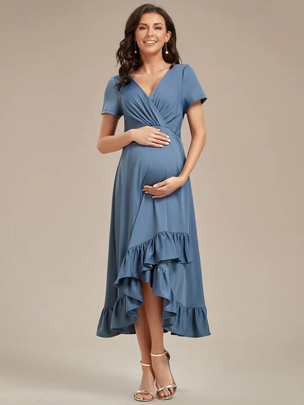 High Low Ruffles Maternity Dresses - CALABRO®
