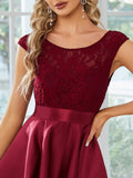 High Low Sleeveless Lace & Stain Evening Dresses - CALABRO®