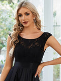 High Low Sleeveless Lace & Stain Evening Dresses - CALABRO®