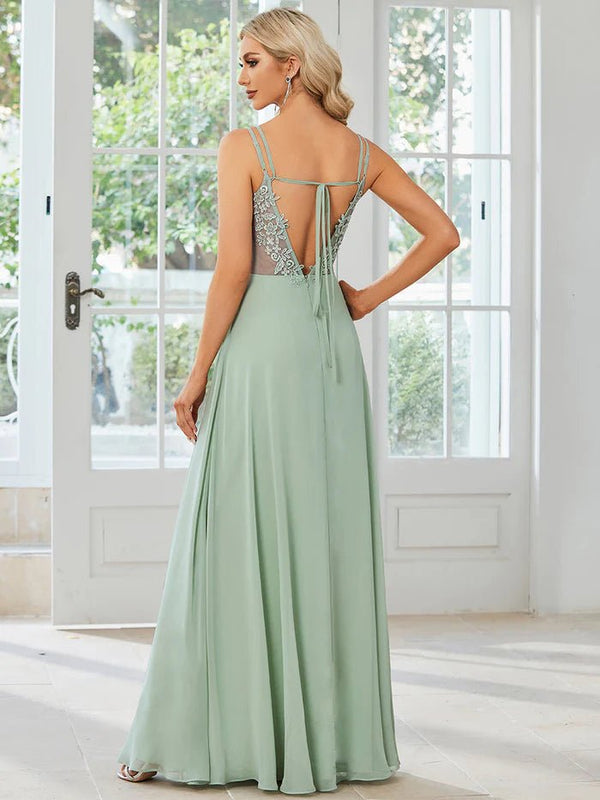 Lace V Back Chiffon Bridesmaid Dresses CALABRO Online