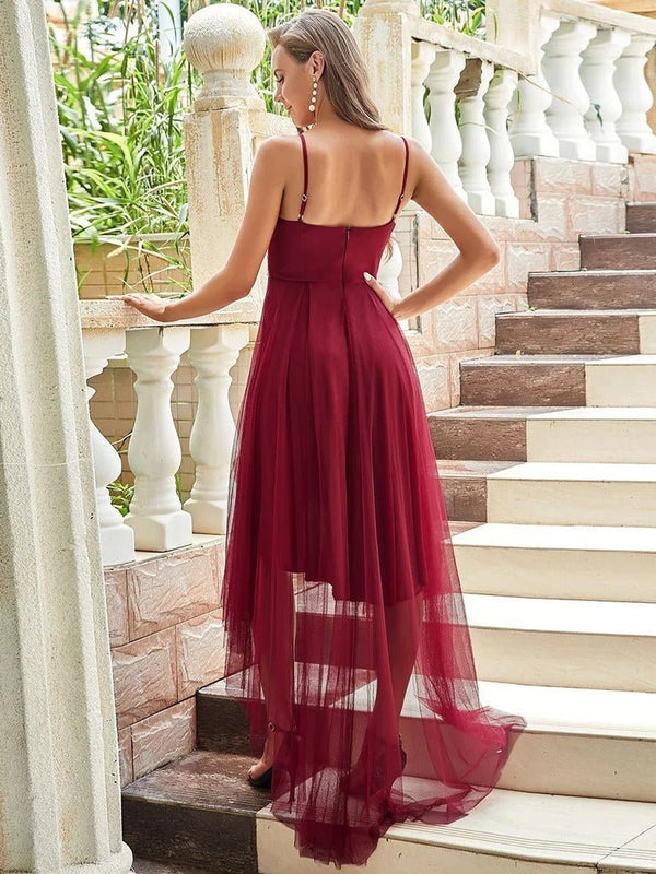 Modest High-Low Tulle Prom Dress