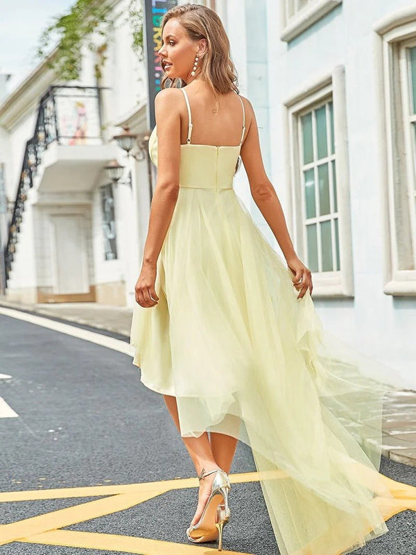 Modest High-Low Tulle Prom Dress for Women