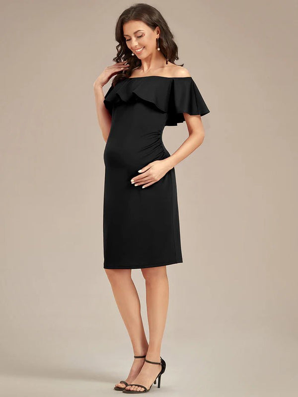 Off Shoulder Ruffles Maternity Dresses