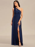 One Shoulder Hot Split High Strench Bridesmaid Dresses - CALABRO®