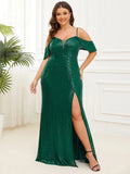 Plus Size Fishtail Sweetheart Neck Split Evening Dresses - CALABRO®