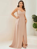Plus Size Spaghetti Straps Evening Dresses With Pleated Decoration - CALABRO®