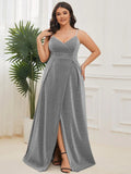 Plus Size Spaghetti Straps Evening Dresses With Pleated Decoration - CALABRO®