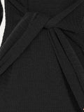 Round Neck Bodycon Mini Sweater Dress With Belt - CALABRO®