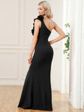 Sexy One Shoulder A Line Floor Length Evening Dresses - CALABRO®