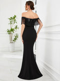 Sexy Tassels Off Shoulders Fishtail Evening Dresses - CALABRO®