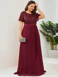 Short Sleeves Round Neck A Line Mother of the Bride Dresses - CALABRO®